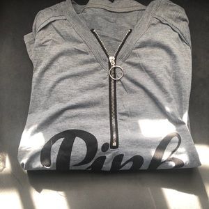Gray half zip up shirt